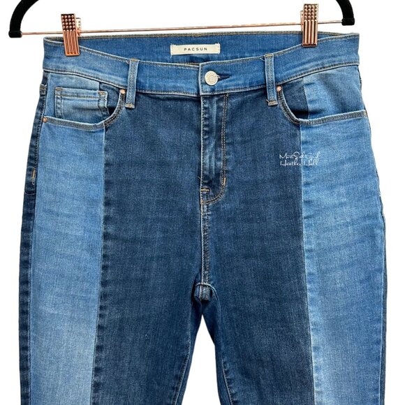 PacSun Two-Tone Colorblock High-Rise Ankle Style Jegging 28 - Picture 2 of 6